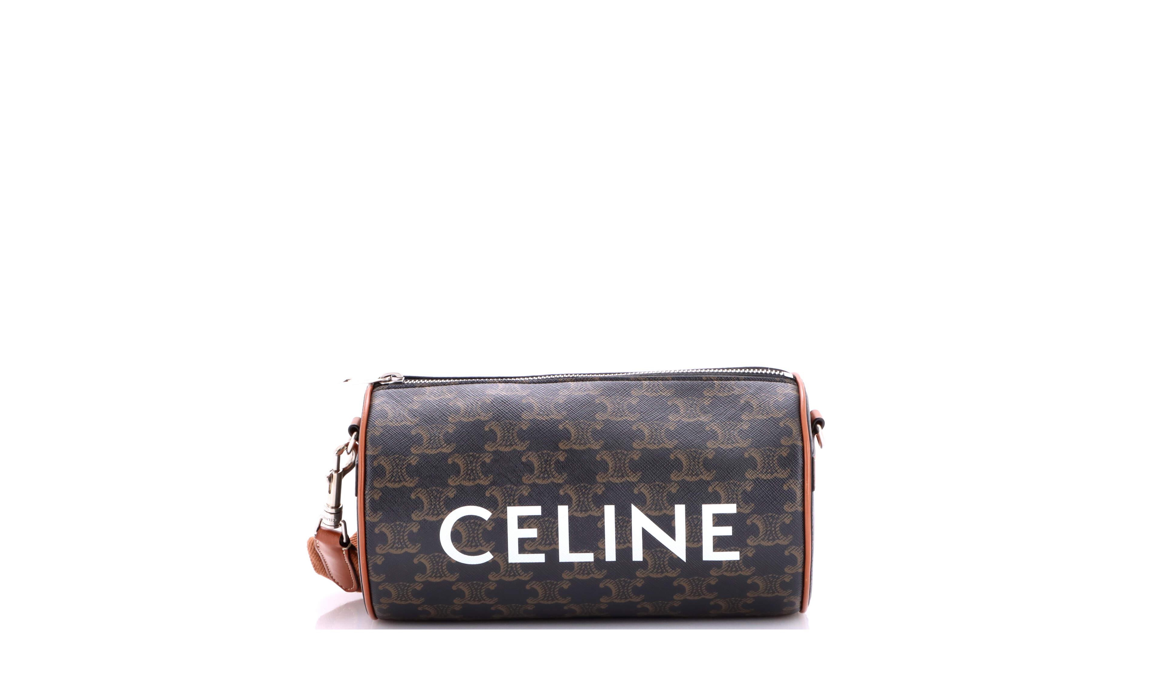 Pre-Owned Celine Logo Cylinder Bag Triomphe Coated Canva