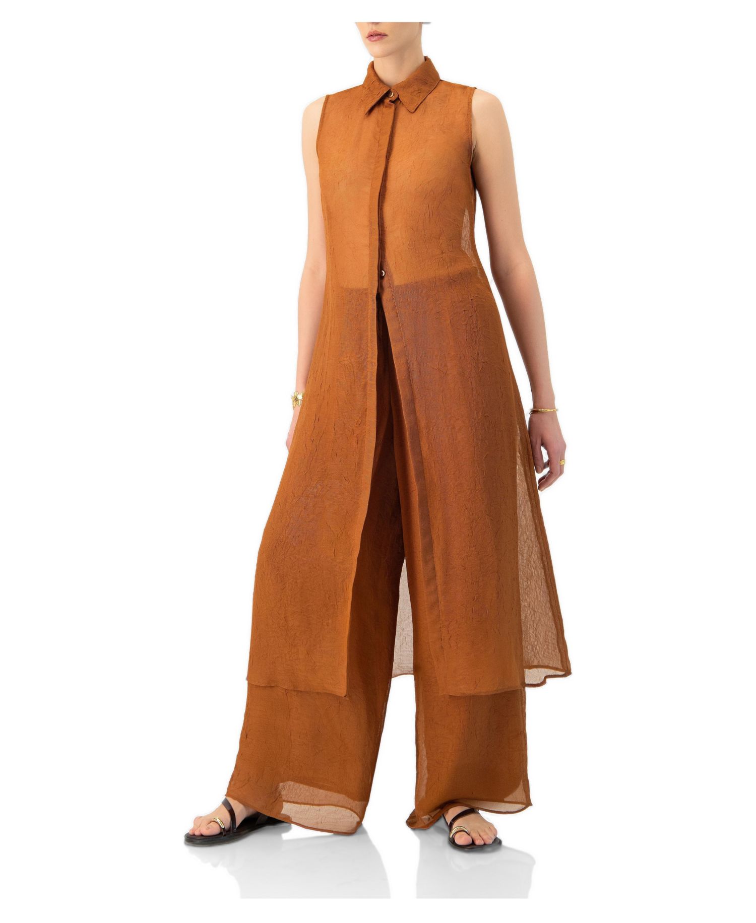 Women's Sleeveless Collared Tunic