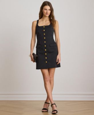 Women's Button-Trim Faille Cocktail Dress