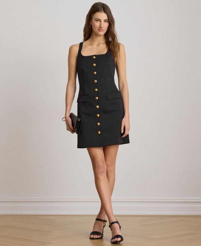 Lauren Ralph Lauren Women's Button-Trim Faille Cocktail Dress