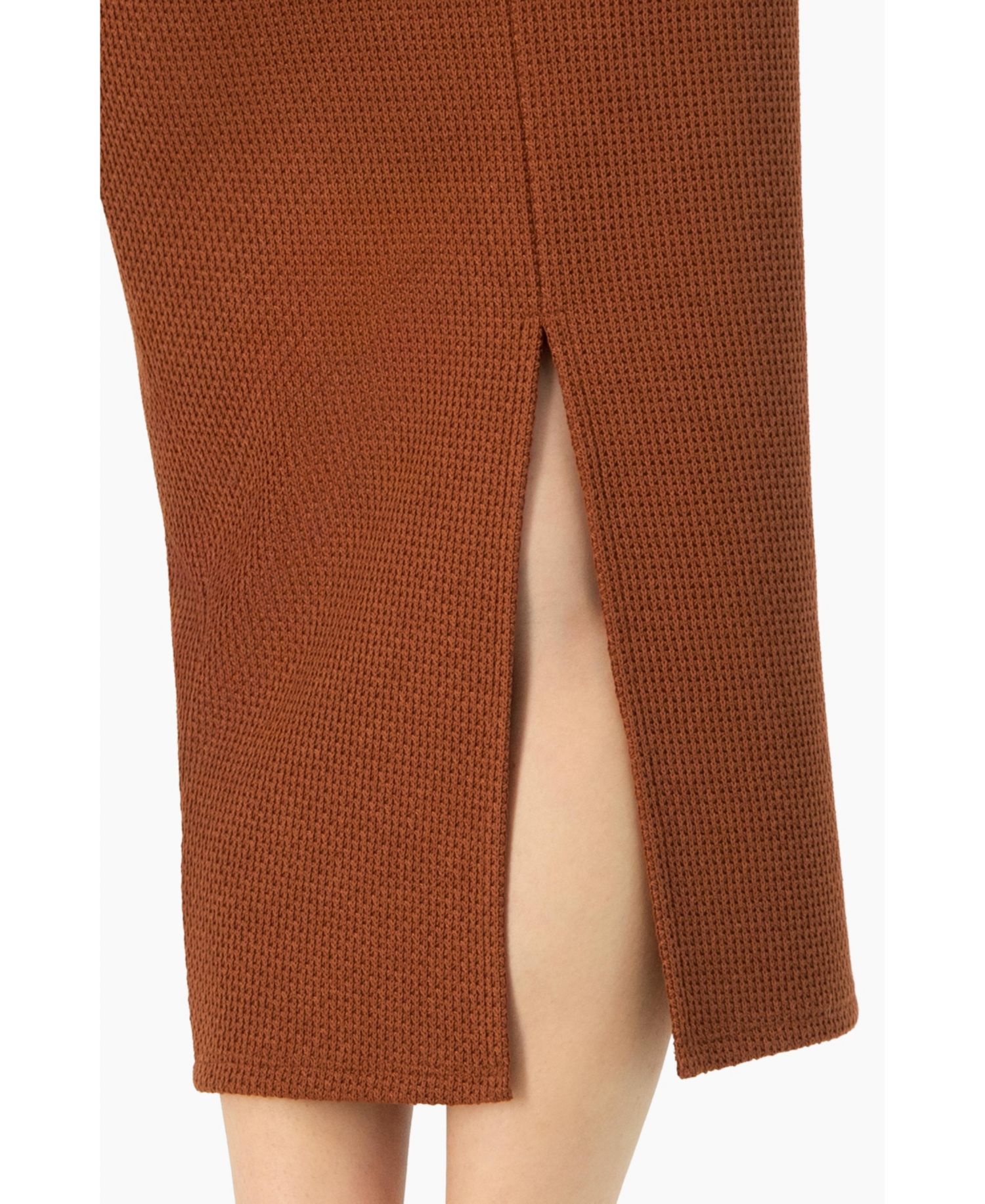 Women's Textured Knit Midi Skirt with Back Slit