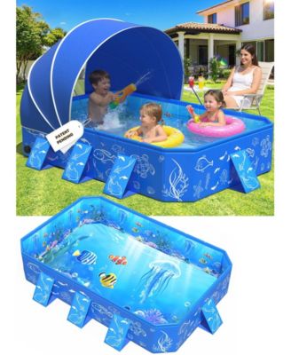 Kiddie Pool Non-inflatable Portable Foldable Shade Backyard Pop Up Beach