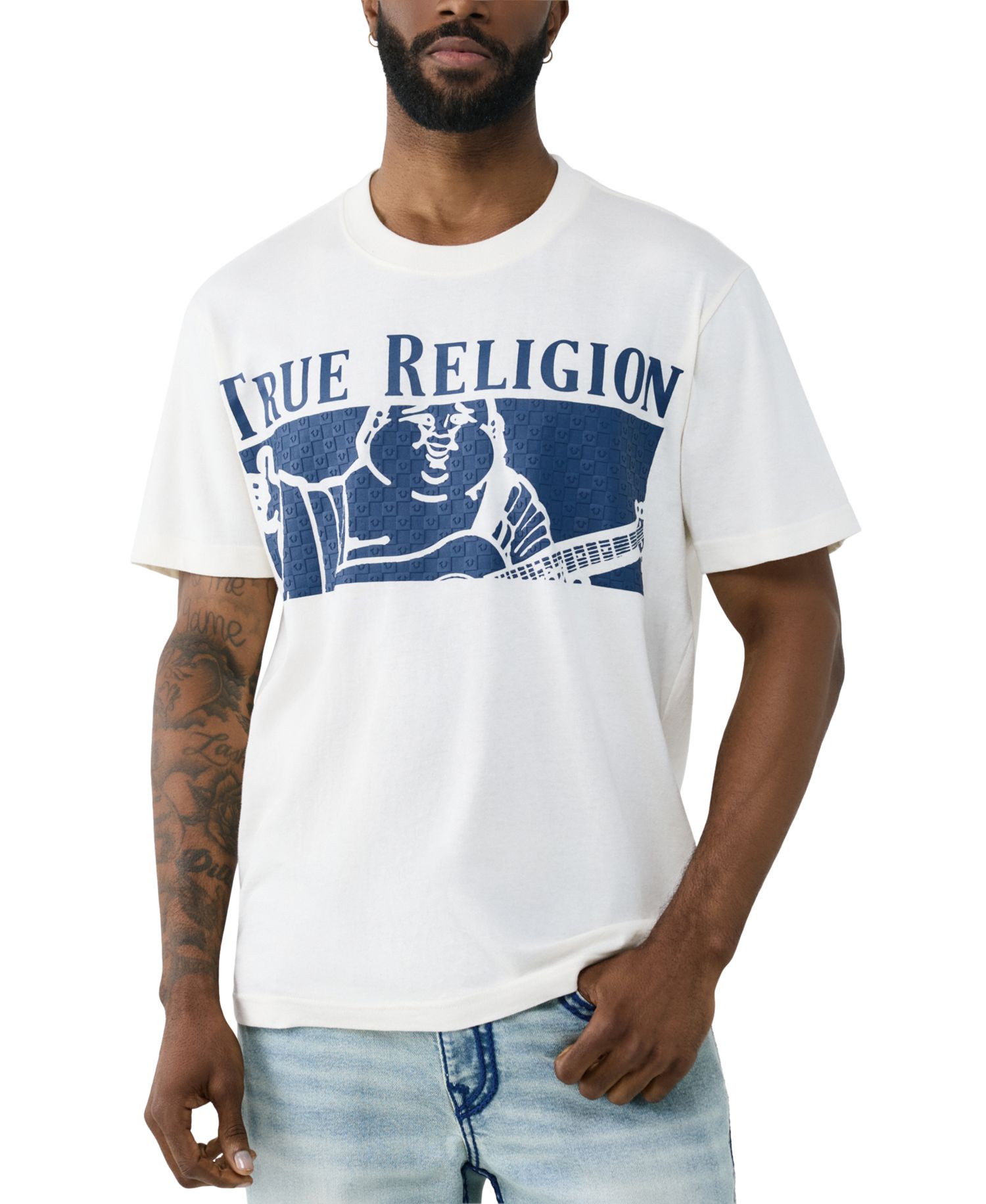 Men's Checkered Buddha Short-Sleeve T-Shirt