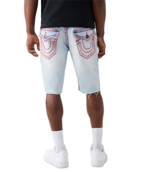 Мужские True Religion Men's Ricky Super T Fray Flap Denim Shorts