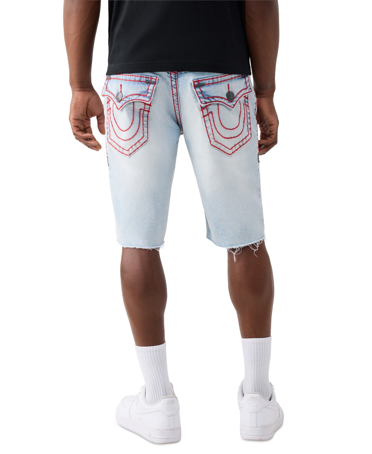 Мужские True Religion Men's Ricky Super T Fray Flap Denim Shorts — фото 1
