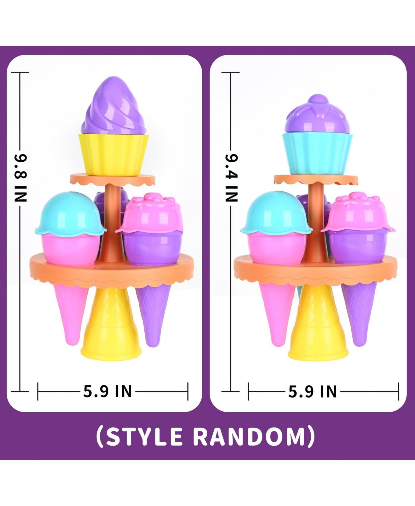 Детские игрушки GNUADZ 14-Piece Ice Cream Sand Molds with Mesh Bag Sand Toys Set, Ages 5+, цвет: Разноцветный — фото 2