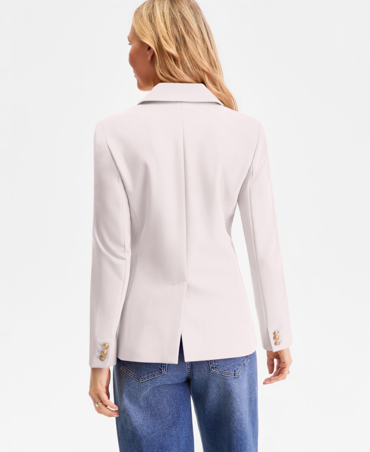 Plus Size Faux Double-Breasted Blazer