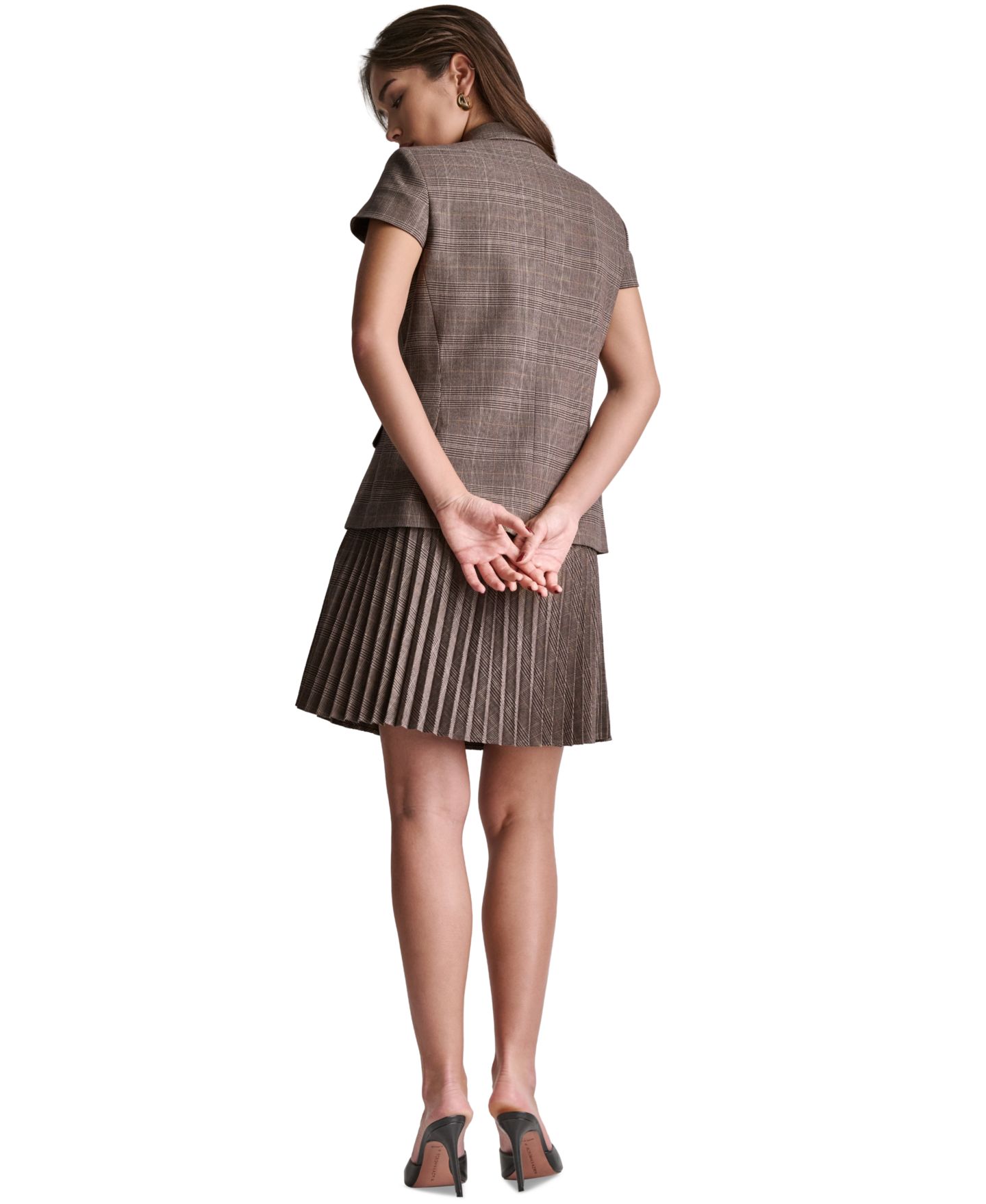 Женская юбка BCBG Pleated, цвет: Тёмно-коричневый сумеречный разноцветный — фото 7