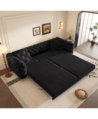 97.7" 3-in-1 Convertible Sleeper Sofa with Ottoman