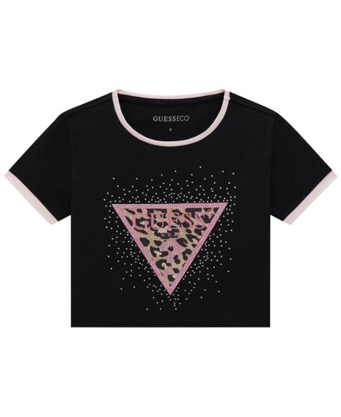 Детская футболка Guess с коротким рукавом, 7-16, цвет: Чёрный