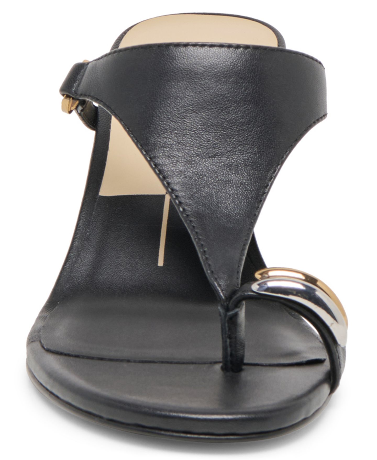 Женские сандалии Dolce Vita Derrel Embellished Toe Thong Dress Sandals, цвет: Чёрный кожаный — фото 6