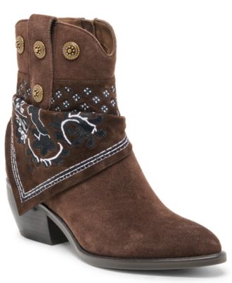 Women's Mekala Scarf Cuff Embroidered Western Booties
