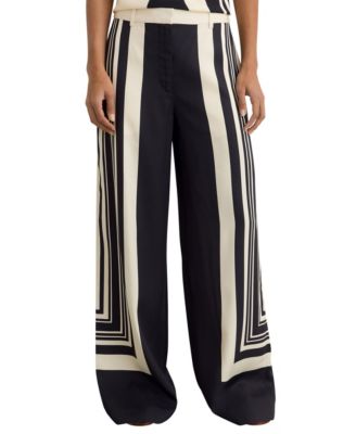Women's Wide-Leg Scarf-Print Trousers