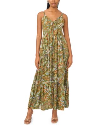 Women’s Tie-Front Tiered Maxi Dress