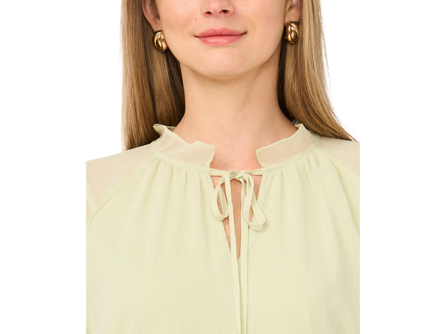 Женская блузка Vince Camuto Split Neck Raglan-Sleeve, цвет: Зелёный — фото 3