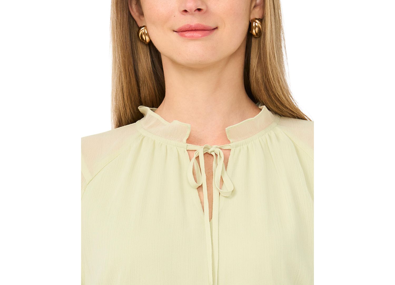 Women's Split Neck Raglan-Sleeve Blouse