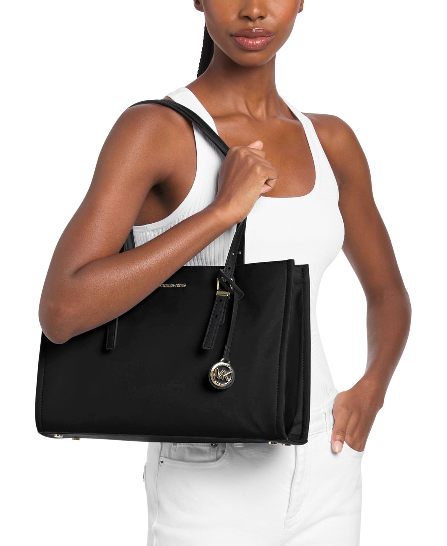 Michael Kors Zadie Medium East West Top Zip Tote Handbag