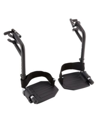Wheelchair Legrest Hemi Footrests with Heel Loops, Flip Up Aluminum Footplate and More
