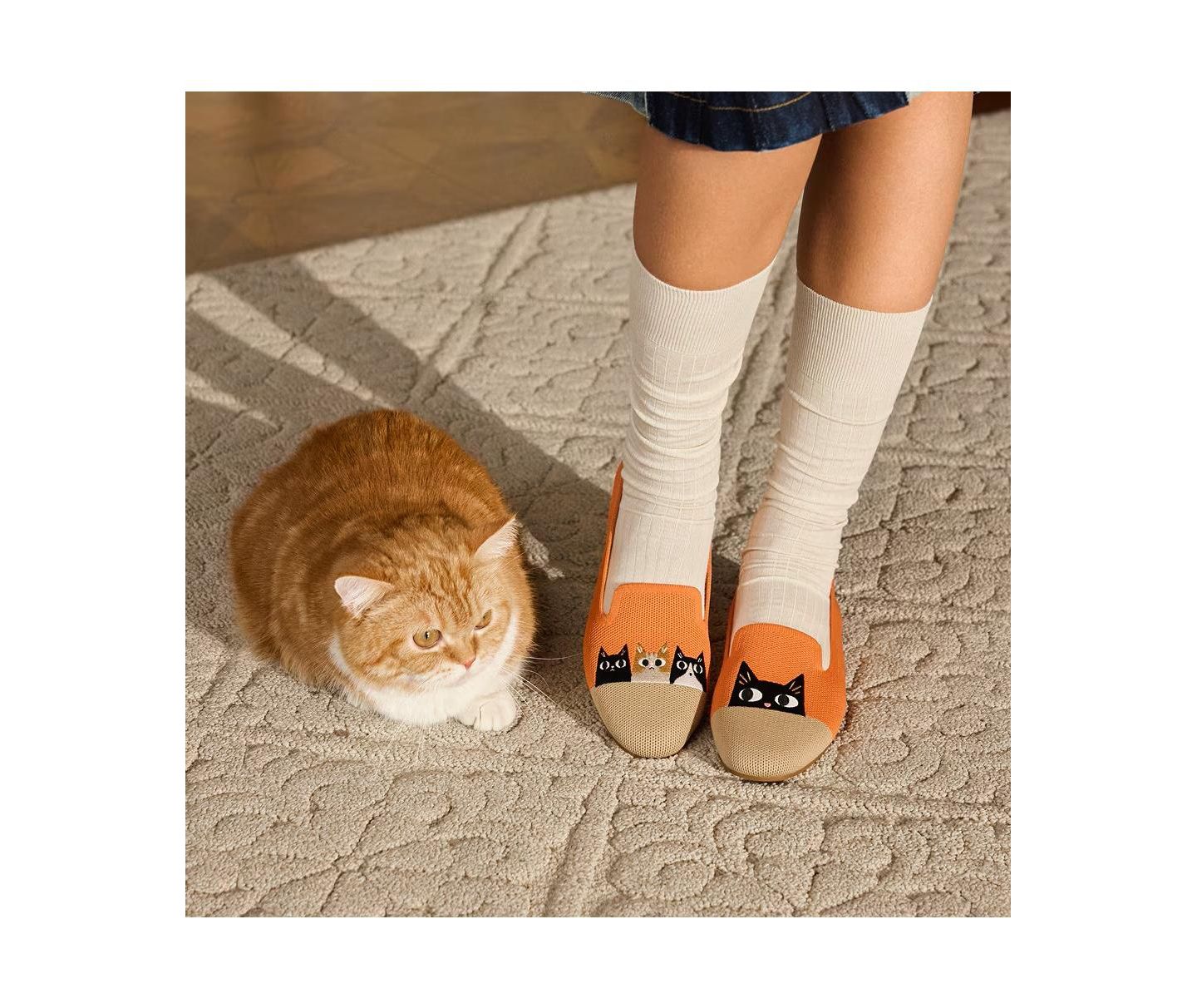 Женские туфли VIVAIA Audrey Round-Toe Slip-on Embroidered, цвет: Абрикосовый / Телесный — фото 6