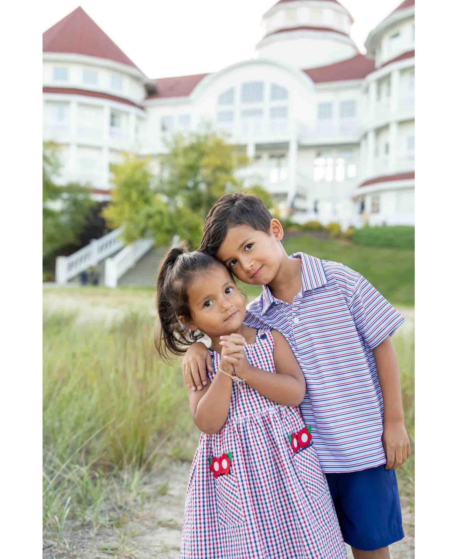 Little Boys Stripe Print Performance Knit Polo