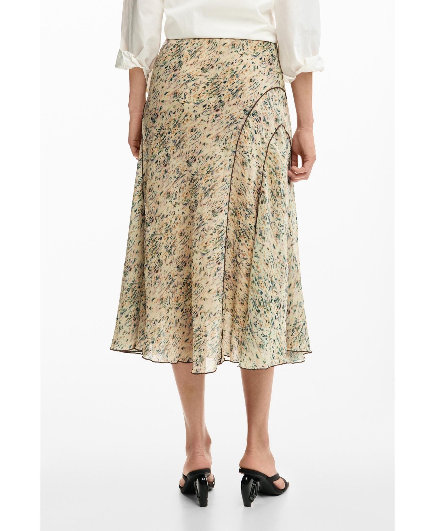 Женская юбка Desigual Wild midi, цвет: Средний бежевый — фото 4