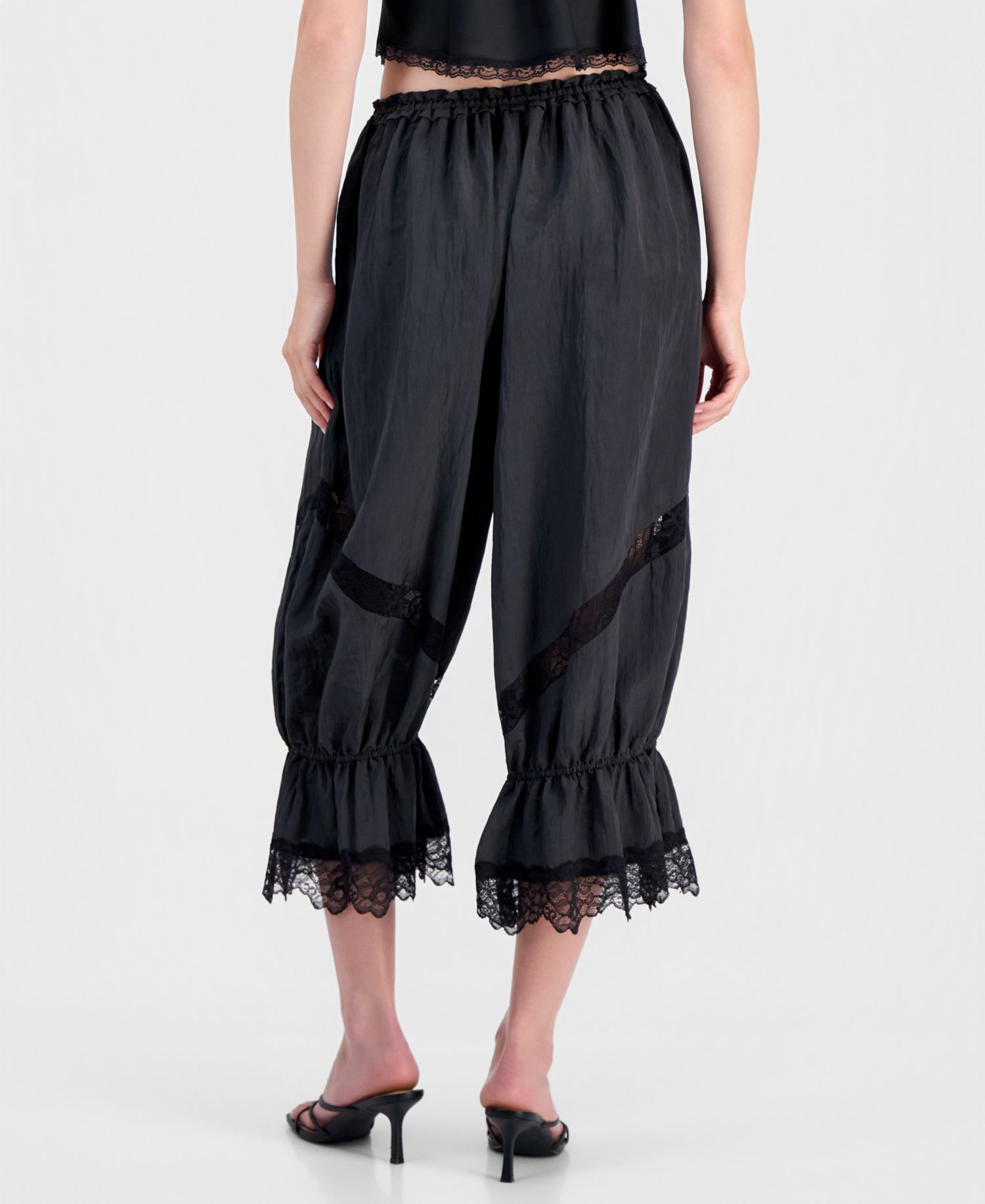 Women's Lace-Trim Balloon Pants