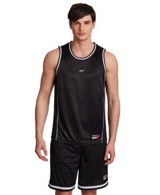 Men's Polyester Basketball Jock Tag Mesh Tank Top T-shirt