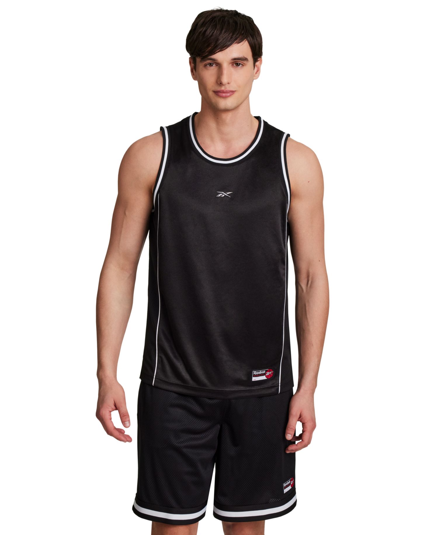 Men's Polyester Basketball Jock Tag Mesh Tank Top T-shirt