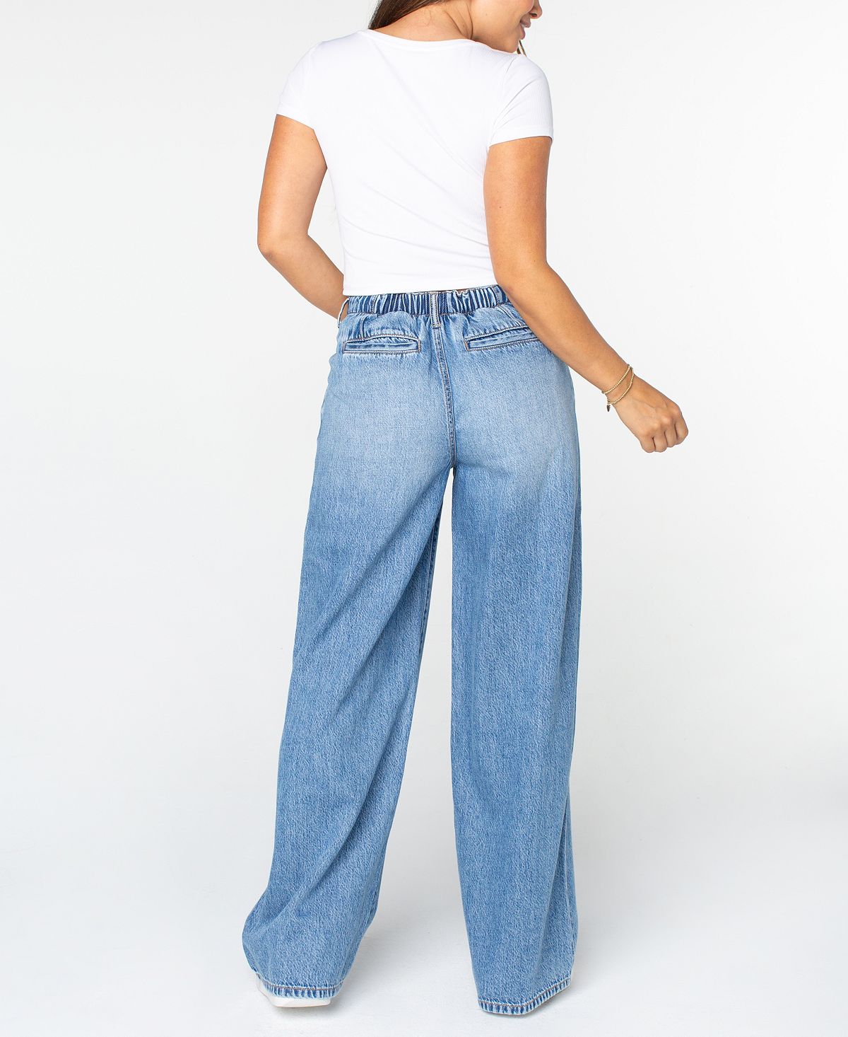 Celebrity Pink Juniors' Drawstring-Waist Wide-Leg Jeans view 5 — MAYCSS fashion products