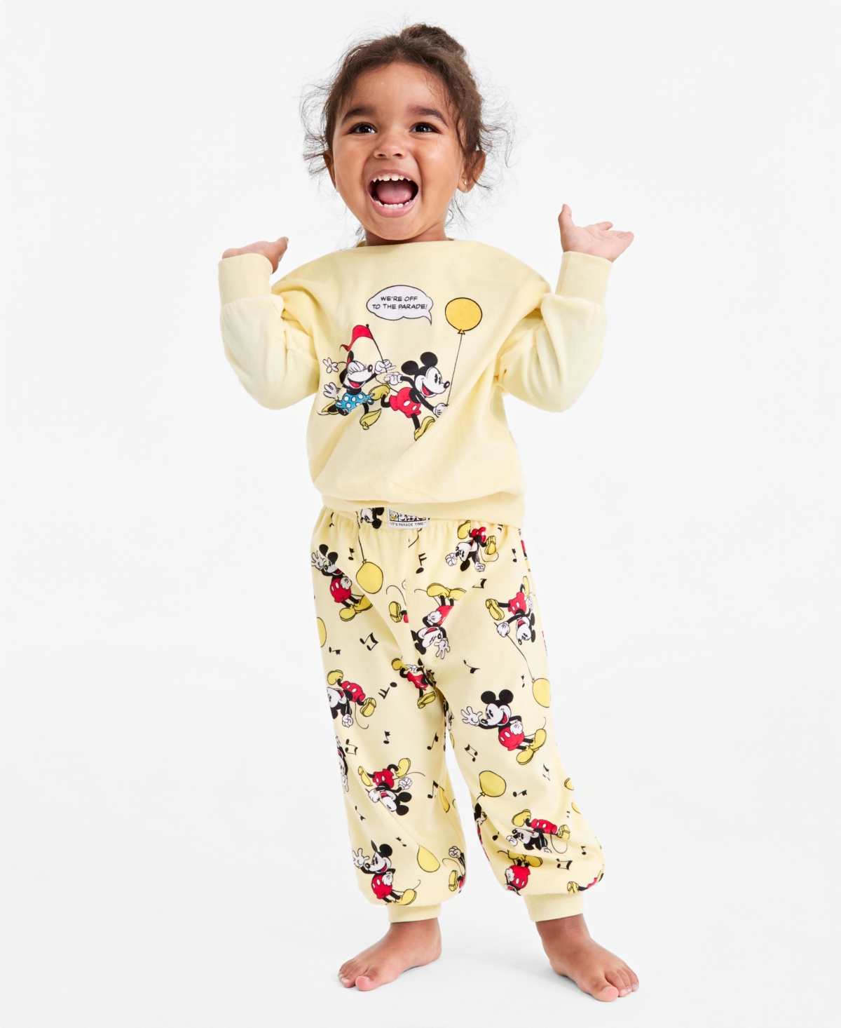 Disney | Macy's Toddler Boys' and Girls' 2T-4T Long Sleeve Top Pajama Joggers, 2-Piece Set, Exclusive