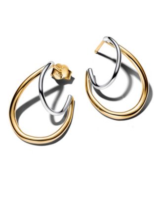 Two-Tone Double Hoop Earrings