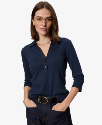 Petite Echo Button-Front Top