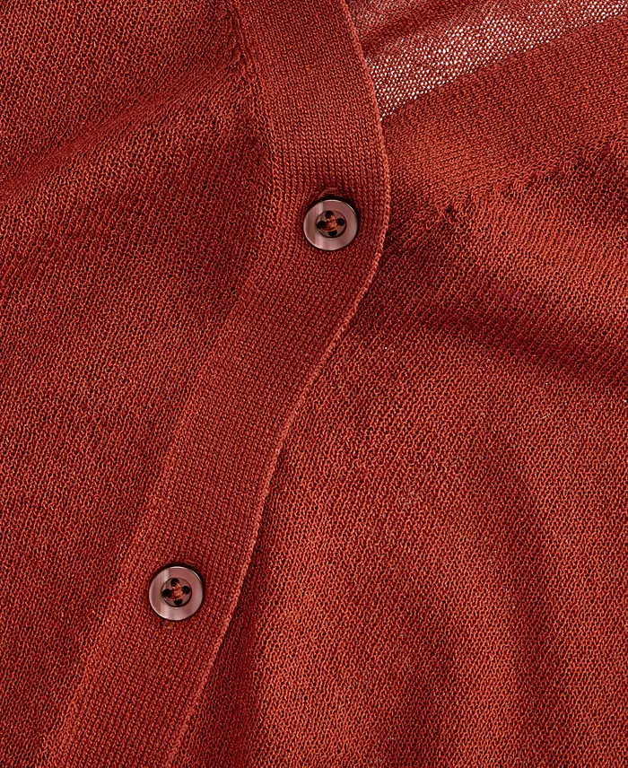 Women's V-Neck Cardigan Sweater - thumbnail 10