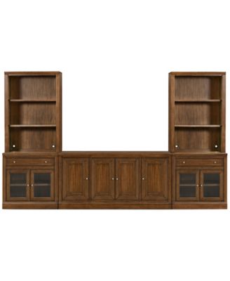 Amren 85" 4 Door Console And 2 Door Base With Drawer And Open Hutch