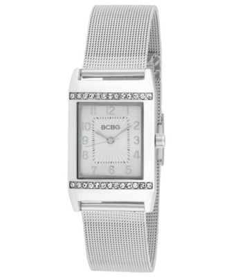 Bcbg Womens Quartz Rectangle Silver Stainless Steel Watch 23mm - Silver 99$