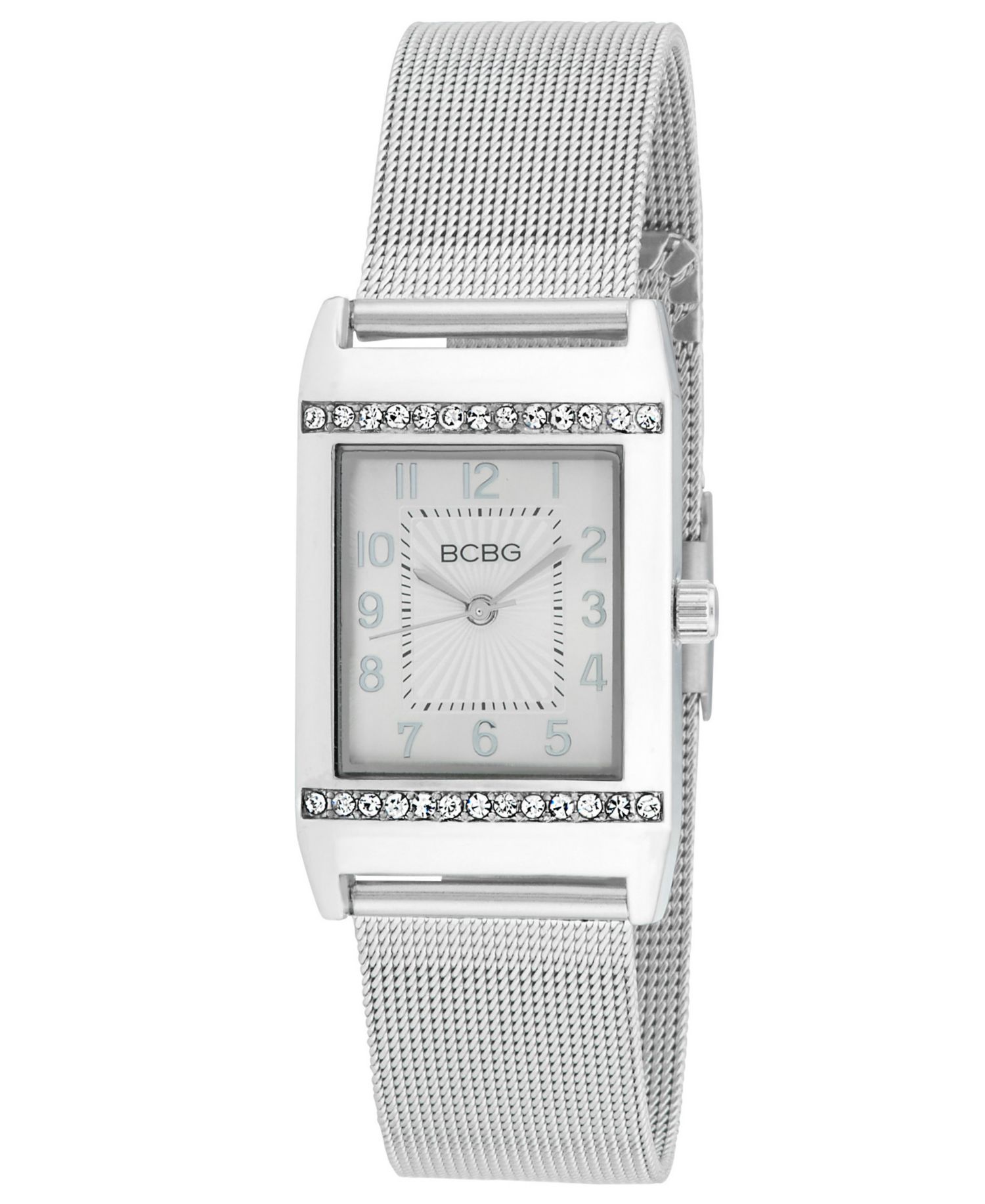 Women's Quartz Rectangle Silver Stainless Steel Watch 23mm