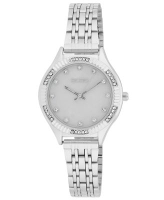 Women's Quartz Round Silver Stainless Steel Watch 33mm