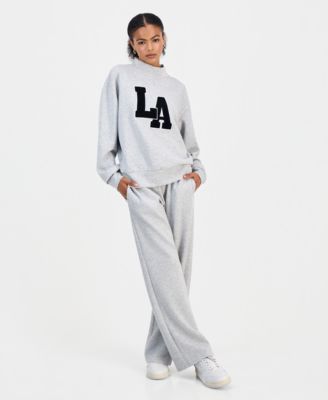 Juniors' Mock-Neck Scuba Sweatshirt & Sweatpants