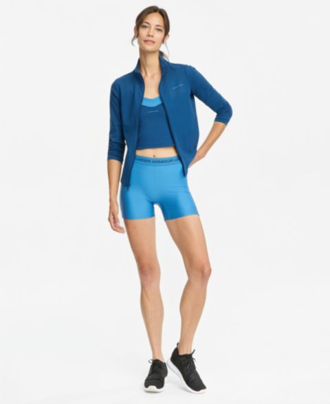 Женская куртка Under Armour Motion Full-Zip Jacket, Motion Colorblock Scoop-Neck Tank & Pull-On Shorty Shorts, цвет: Зелёный / Чёрный