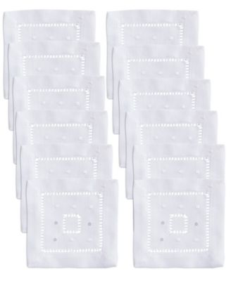 Classic Hemstitch Cocktail Napkins, Set of 12