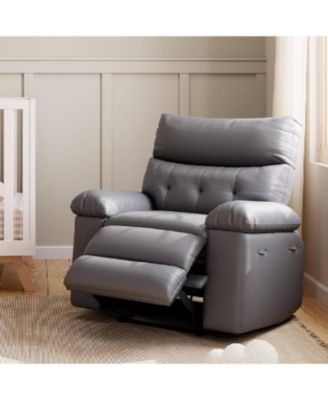 Manual Swivel Recliner Sofa Chair with Side Pocket for Living Room, Bedroom