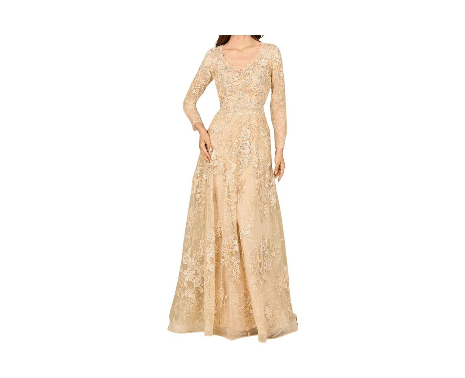 Women's Lace Ballgown with Long Sleeves