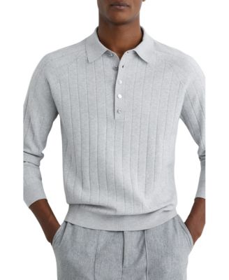 Men's Dillingham Half Button Wide Ribbed Polo Shirt
