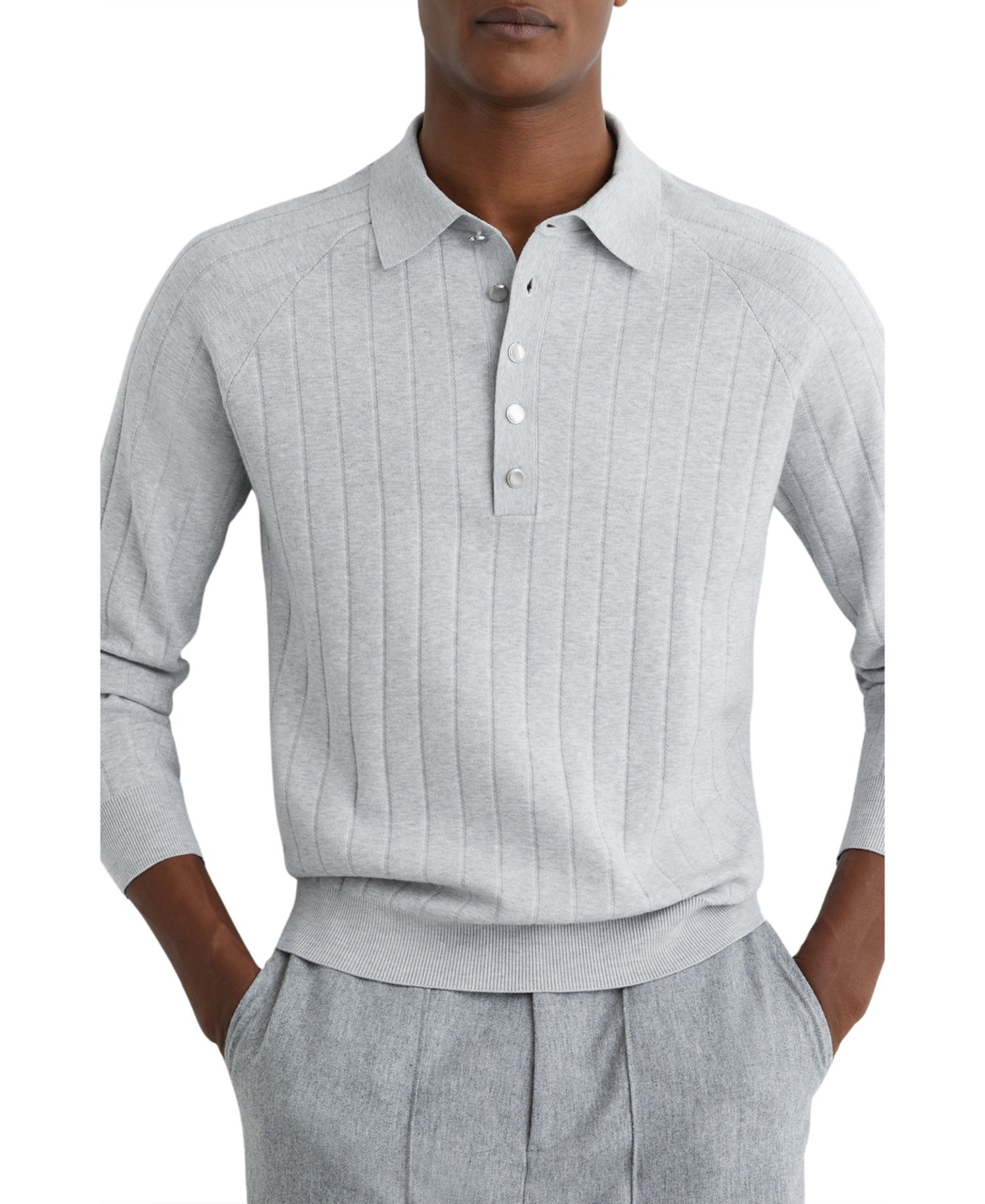 Men's Dillingham Half Button Wide Ribbed Polo Shirt