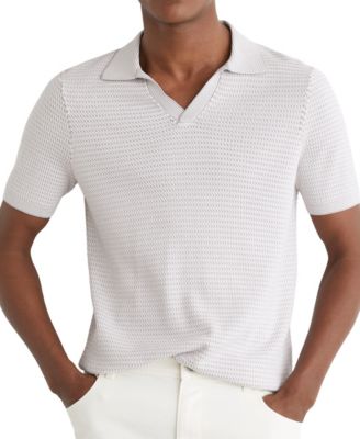 Men's Reury Open Collar Textured Polo Shirt