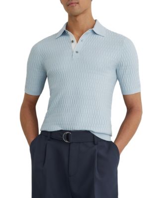 Men's Era Half Button Textured Polo Shirt