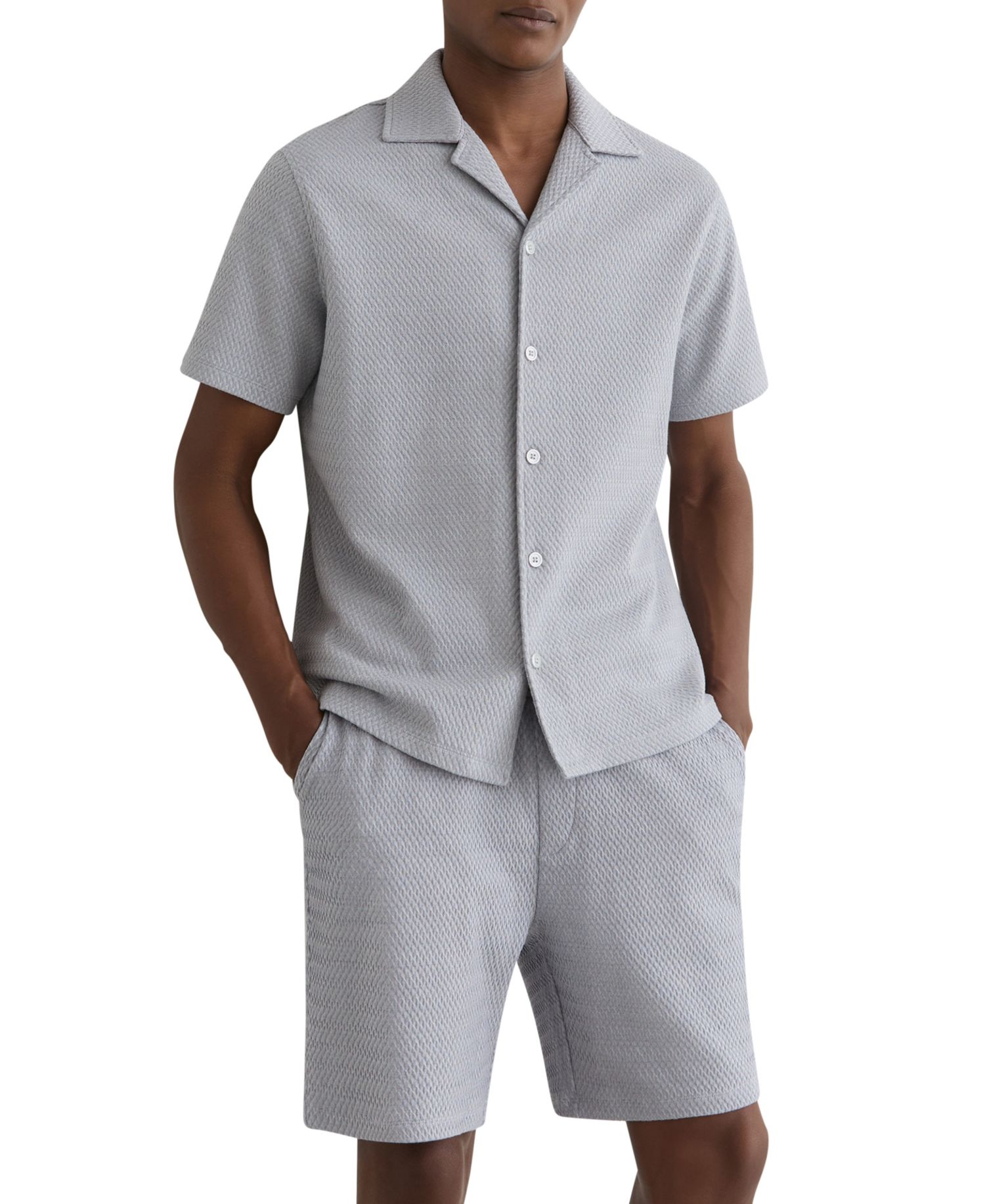 Men's Felipe Textured Jacquard Cuban Shirt