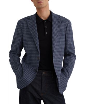 Men's Romana Single-Breasted Check Blazer