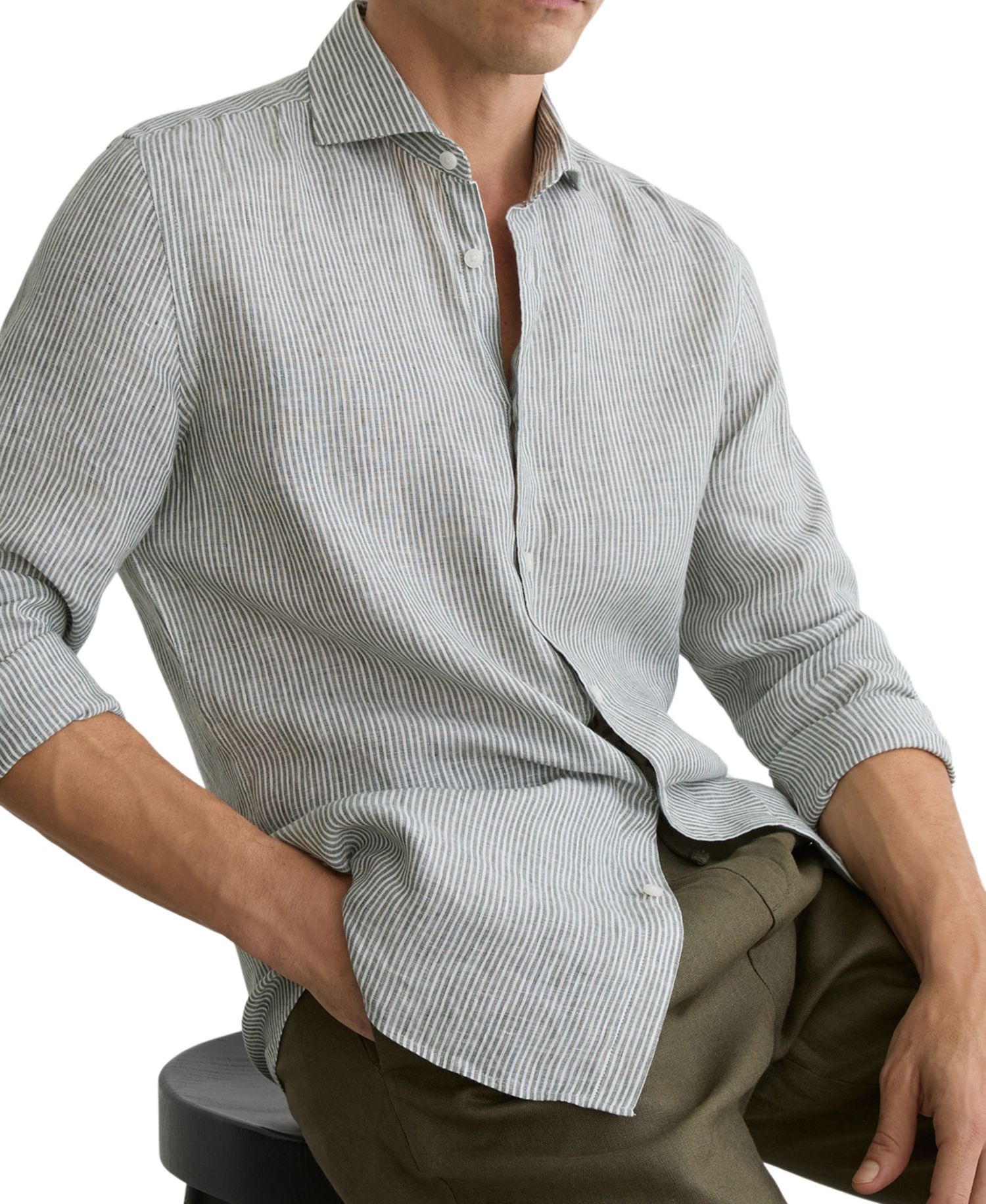 Men's Ruban Stripe Linen Shirt