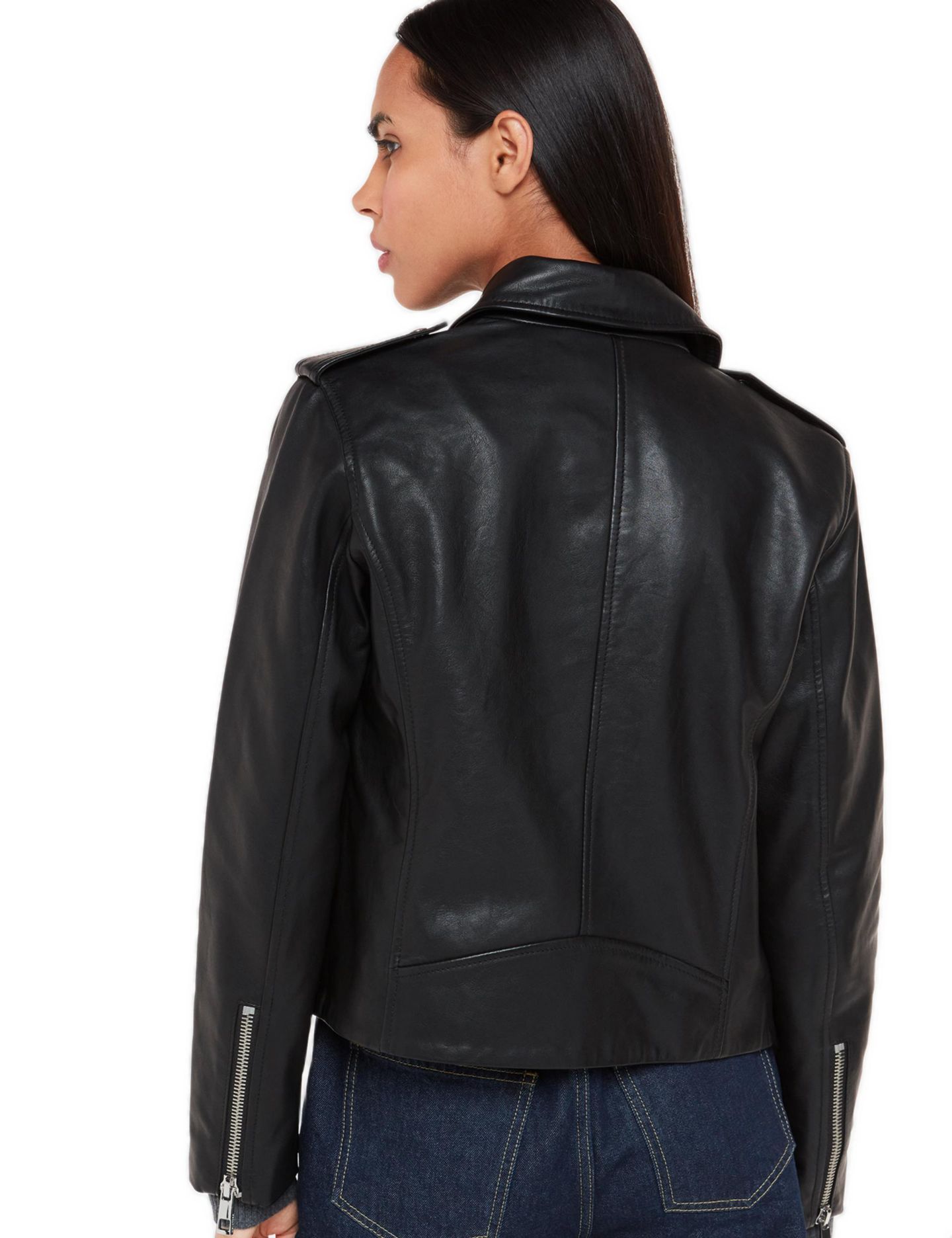 Женская куртка Whistles Agnes Pocket Leather, цвет: Чёрный — фото 4